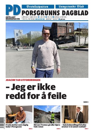 Forside Porsgrunns Dagblad